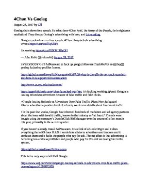 4Chan-Vs-Goolag-pdf
Keywords: Big tech mobsters,Dark money payola, Rare Earth Mines, New America Foundation Corruption, Obama, Obama Campaign Finance, Obama FEC violations, Palo Alto Mafia, Paypal Mafia, Pelosi Corruption, Political bribes, Political Insider,  Eric Schmidt Sex Penthou