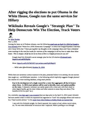 After-rigging-the-elections-to-put-Obama-in-the-White-House-Google-ran-the-same-services-for-Hillary-pdf
Keywords: Big tech mobsters,Dark money payola, Rare Earth Mines, New America Foundation Corruption, Obama, Obama Campaign Finance, Obama FEC violations, Palo Alto Mafia, Paypal Mafia, Pelosi Corruption, Political bribes, Political Insider,  Eric Schmidt Sex Penthou