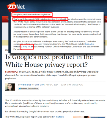 ZDNET - CORRUPTION AT GOOGLE
Keywords: Big tech mobsters,Dark money payola, Rare Earth Mines, New America Foundation Corruption, Obama, Obama Campaign Finance, Obama FEC violations, Palo Alto Mafia, Paypal Mafia, Pelosi Corruption, Political bribes, Political Insider,  Eric Schmidt Sex Penthou