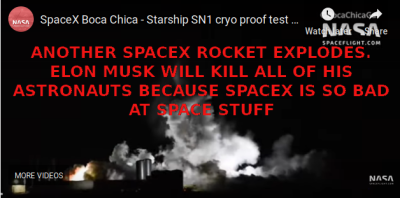 ANOTHER SPACE X DISASTER EXPLOSION
Keywords: Big tech mobsters,Dark money payola, Rare Earth Mines, New America Foundation Corruption, Obama, Obama Campaign Finance, Obama FEC violations, Palo Alto Mafia, Paypal Mafia, Pelosi Corruption, Political bribes, Political Insider,  Eric Schmidt Sex Penthou
