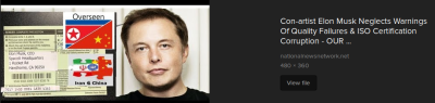 CON_ARTIST_ELON_MUSK_SCAMMER
Keywords: Big tech mobsters,Dark money payola, Rare Earth Mines, New America Foundation Corruption, Obama, Obama Campaign Finance, Obama FEC violations, Palo Alto Mafia, Paypal Mafia, Pelosi Corruption, Political bribes, Political Insider,  Eric Schmidt Sex Penthou