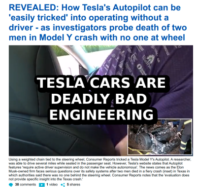 DEADLY TESLA ELECTRONICS - MUSK
Keywords: Big tech mobsters,Dark money payola, Rare Earth Mines, New America Foundation Corruption, Obama, Obama Campaign Finance, Obama FEC violations, Palo Alto Mafia, Paypal Mafia, Pelosi Corruption, Political bribes, Political Insider,  Eric Schmidt Sex Penthou