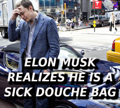 ELON MUSK HAS MENTAL BREAK DOWN Elon Musk Corruption And Crappy Engineering Make Tesla Cars So Unsafe  - MUSK
Keywords: Big tech mobsters,Dark money payola, Rare Earth Mines, New America Foundation Corruption, Obama, Obama Campaign Finance, Obama FEC violations, Palo Alto Mafia, Paypal Mafia, Pelosi Corruption, Political bribes, Political Insider,  Eric Schmidt Sex Penthou