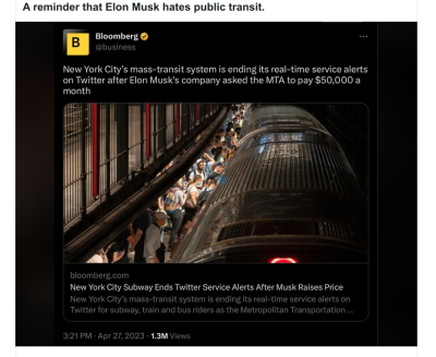 ELON MUSK HATES PUBLIC TRANSIT
Keywords: Big tech mobsters,Dark money payola, Rare Earth Mines, New America Foundation Corruption, Obama, Obama Campaign Finance, Obama FEC violations, Palo Alto Mafia, Paypal Mafia, Pelosi Corruption, Political bribes, Political Insider,  Eric Schmidt Sex Penthou