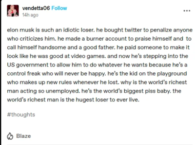 ELON MUSK IS VENDETTA MAN
Keywords: Big tech mobsters,Dark money payola, Rare Earth Mines, New America Foundation Corruption, Obama, Obama Campaign Finance, Obama FEC violations, Palo Alto Mafia, Paypal Mafia, Pelosi Corruption, Political bribes, Political Insider,  Eric Schmidt Sex Penthou