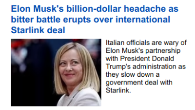 ELON MUSK STARLINK SATELITES SPY ON YOU 45678
Keywords: Big tech mobsters,Dark money payola, Rare Earth Mines, New America Foundation Corruption, Obama, Obama Campaign Finance, Obama FEC violations, Palo Alto Mafia, Paypal Mafia, Pelosi Corruption, Political bribes, Political Insider,  Eric Schmidt Sex Penthou