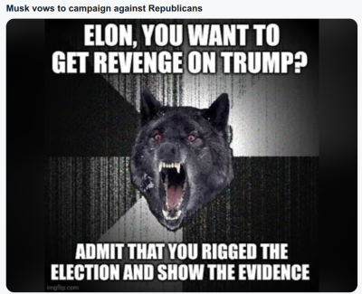 ELON RIGS ELECTIONS 9865
Keywords: Big tech mobsters,Dark money payola, Rare Earth Mines, New America Foundation Corruption, Obama, Obama Campaign Finance, Obama FEC violations, Palo Alto Mafia, Paypal Mafia, Pelosi Corruption, Political bribes, Political Insider,  Eric Schmidt Sex Penthou