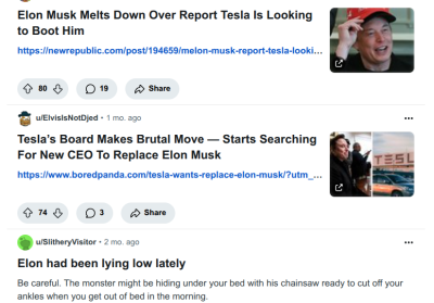 Elon Musk Found To Be Sucking Himself
Keywords: Big tech mobsters,Dark money payola, Rare Earth Mines, New America Foundation Corruption, Obama, Obama Campaign Finance, Obama FEC violations, Palo Alto Mafia, Paypal Mafia, Pelosi Corruption, Political bribes, Political Insider,  Eric Schmidt Sex Penthou