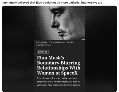 FUCK ELON MUSK FOR BEING A SCUMBAG
Keywords: Big tech mobsters,Dark money payola, Rare Earth Mines, New America Foundation Corruption, Obama, Obama Campaign Finance, Obama FEC violations, Palo Alto Mafia, Paypal Mafia, Pelosi Corruption, Political bribes, Political Insider,  Eric Schmidt Sex Penthou