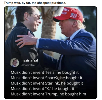 MUSK INVENTED NOTHING
Keywords: Big tech mobsters,Dark money payola, Rare Earth Mines, New America Foundation Corruption, Obama, Obama Campaign Finance, Obama FEC violations, Palo Alto Mafia, Paypal Mafia, Pelosi Corruption, Political bribes, Political Insider,  Eric Schmidt Sex Penthou