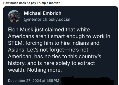 MUSK IS A SCUMBAG SHIT HEAD
Keywords: Big tech mobsters,Dark money payola, Rare Earth Mines, New America Foundation Corruption, Obama, Obama Campaign Finance, Obama FEC violations, Palo Alto Mafia, Paypal Mafia, Pelosi Corruption, Political bribes, Political Insider,  Eric Schmidt Sex Penthou