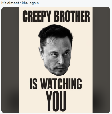 MUSK IS CREEPY BIG BROTHER
Keywords: Big tech mobsters,Dark money payola, Rare Earth Mines, New America Foundation Corruption, Obama, Obama Campaign Finance, Obama FEC violations, Palo Alto Mafia, Paypal Mafia, Pelosi Corruption, Political bribes, Political Insider,  Eric Schmidt Sex Penthou