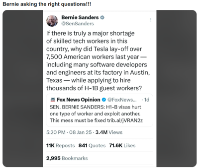 MUSK LAYS OFF WORKERS TO HIRE FOREIGNERS
Keywords: Big tech mobsters,Dark money payola, Rare Earth Mines, New America Foundation Corruption, Obama, Obama Campaign Finance, Obama FEC violations, Palo Alto Mafia, Paypal Mafia, Pelosi Corruption, Political bribes, Political Insider,  Eric Schmidt Sex Penthou