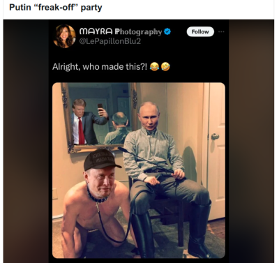 PUTIN AND MUSK
Keywords: Big tech mobsters,Dark money payola, Rare Earth Mines, New America Foundation Corruption, Obama, Obama Campaign Finance, Obama FEC violations, Palo Alto Mafia, Paypal Mafia, Pelosi Corruption, Political bribes, Political Insider,  Eric Schmidt Sex Penthou