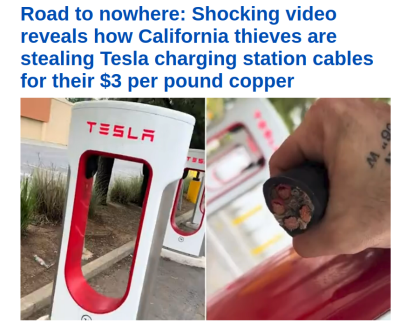 TESLA CABLES ALL BEING STOLEN
Keywords: Big tech mobsters,Dark money payola, Rare Earth Mines, New America Foundation Corruption, Obama, Obama Campaign Finance, Obama FEC violations, Palo Alto Mafia, Paypal Mafia, Pelosi Corruption, Political bribes, Political Insider,  Eric Schmidt Sex Penthou
