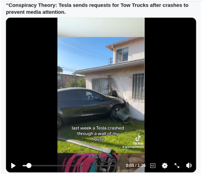 TESLA HIDES CRASHES
Keywords: Big tech mobsters,Dark money payola, Rare Earth Mines, New America Foundation Corruption, Obama, Obama Campaign Finance, Obama FEC violations, Palo Alto Mafia, Paypal Mafia, Pelosi Corruption, Political bribes, Political Insider,  Eric Schmidt Sex Penthou
