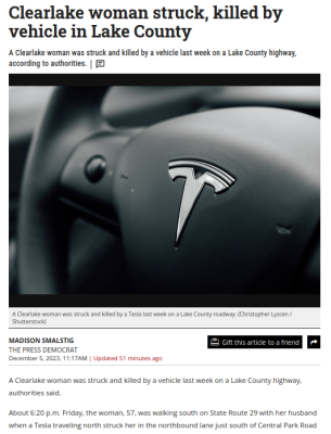TESLA KILLS ANOTHER vvv
Keywords: Big tech mobsters,Dark money payola, Rare Earth Mines, New America Foundation Corruption, Obama, Obama Campaign Finance, Obama FEC violations, Palo Alto Mafia, Paypal Mafia, Pelosi Corruption, Political bribes, Political Insider,  Eric Schmidt Sex Penthou
