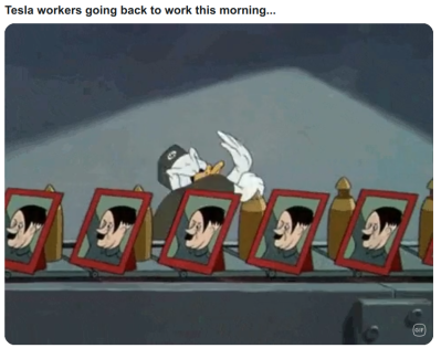 TESLA WORKERS LOVE HITLER
Keywords: Big tech mobsters,Dark money payola, Rare Earth Mines, New America Foundation Corruption, Obama, Obama Campaign Finance, Obama FEC violations, Palo Alto Mafia, Paypal Mafia, Pelosi Corruption, Political bribes, Political Insider,  Eric Schmidt Sex Penthou