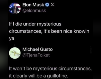 THE DEATH OF ELON MUSK 7653
Keywords: Big tech mobsters,Dark money payola, Rare Earth Mines, New America Foundation Corruption, Obama, Obama Campaign Finance, Obama FEC violations, Palo Alto Mafia, Paypal Mafia, Pelosi Corruption, Political bribes, Political Insider,  Eric Schmidt Sex Penthou