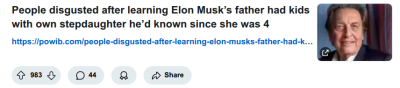 THE SICKNESS OF THE ELON MUSK FAMILY 986
Keywords: Big tech mobsters,Dark money payola, Rare Earth Mines, New America Foundation Corruption, Obama, Obama Campaign Finance, Obama FEC violations, Palo Alto Mafia, Paypal Mafia, Pelosi Corruption, Political bribes, Political Insider,  Eric Schmidt Sex Penthou