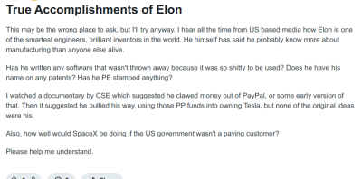 WHAT HAS ELON MUSK INVENTED
Keywords: Big tech mobsters,Dark money payola, Rare Earth Mines, New America Foundation Corruption, Obama, Obama Campaign Finance, Obama FEC violations, Palo Alto Mafia, Paypal Mafia, Pelosi Corruption, Political bribes, Political Insider,  Eric Schmidt Sex Penthou