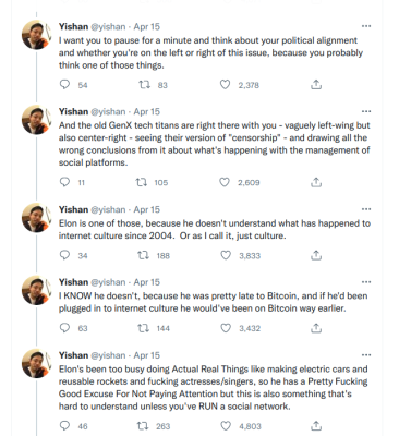 yishan8-1
Keywords: Big tech mobsters,Dark money payola, Rare Earth Mines, New America Foundation Corruption, Obama, Obama Campaign Finance, Obama FEC violations, Palo Alto Mafia, Paypal Mafia, Pelosi Corruption, Political bribes, Political Insider,  Eric Schmidt Sex Penthou