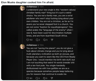 Filename=ELON_MUSK_DAUGHTER_SAYS_HE_IS_AN_ASSHOLE.png
Filesize=387KiB
Dimensions=854x729
Date added=Sep 23, 2026 ELON_MUSK_DAUGHTER_SAYS_HE_IS_AN_ASSHOLE.png