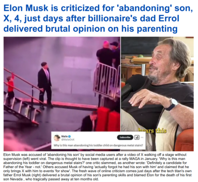 ELON MUSK USES KIDS AS PROPS
Keywords: UraniumOne, Venture Capital Collusion, Vinod Khosla, Goldman Sachs Stock Market Rigging, Gay Silicon Valley, Google bribes regulators, Silicon Valley No Poaching Lawsuit, The AngelGate Scandal, stock market rigging, google election rigging, frank guistra,