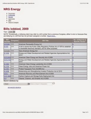 Lobbying Spending Database-NRG Energy, 2009 _ OpenSecrets ELON MUSK IS A CROOK AND SCAMMER
Keywords: UraniumOne, Venture Capital Collusion, Vinod Khosla, Goldman Sachs Stock Market Rigging, Gay Silicon Valley, Google bribes regulators, Silicon Valley No Poaching Lawsuit, The AngelGate Scandal, stock market rigging, google election rigging, frank guistra,