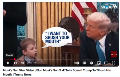 MUSK KIDS TELLS TRUMP TO SHUT UP
Keywords: UraniumOne, Venture Capital Collusion, Vinod Khosla, Goldman Sachs Stock Market Rigging, Gay Silicon Valley, Google bribes regulators, Silicon Valley No Poaching Lawsuit, The AngelGate Scandal, stock market rigging, google election rigging, frank guistra,