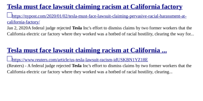 TESLA-RACISM-1
Keywords: UraniumOne, Venture Capital Collusion, Vinod Khosla, Goldman Sachs Stock Market Rigging, Gay Silicon Valley, Google bribes regulators, Silicon Valley No Poaching Lawsuit, The AngelGate Scandal, stock market rigging, google election rigging, frank guistra,