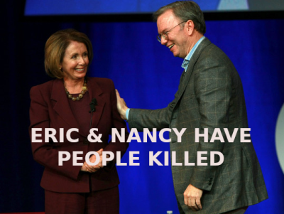 ERIC-SCHMIDT-AND-NANCY-PELOSI-Silicon-Valley-Tech-Oligarchs-And-Their-Operatives-ARE-The-Deep-State
Keywords: Big tech mobsters,Dark money payola, Rare Earth Mines, New America Foundation Corruption, Obama, Obama Campaign Finance, Obama FEC violations, Palo Alto Mafia, Paypal Mafia, Pelosi Corruption, Political bribes, Political Insider,  Eric Schmidt Sex Penthou