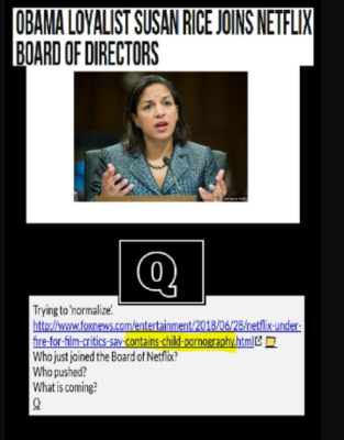 SUSAN-RICE-RIGS-NETFLIX-THE-SILICON-VALLEY-TECH-MAFIA Netflix Propaganda And Privacy Abuse
Keywords: Big tech mobsters,Dark money payola, Rare Earth Mines, New America Foundation Corruption, Obama, Obama Campaign Finance, Obama FEC violations, Palo Alto Mafia, Paypal Mafia, Pelosi Corruption, Political bribes, Political Insider,  Eric Schmidt Sex Penthou