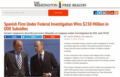 10_2014_WFB_Abengoa_pic
Keywords: Big tech mobsters,Dark money payola, Rare Earth Mines, New America Foundation Corruption, Obama, Obama Campaign Finance, Obama FEC violations, Palo Alto Mafia, Paypal Mafia, Pelosi Corruption, Political bribes, Political Insider,  Eric Schmidt Sex Penthou