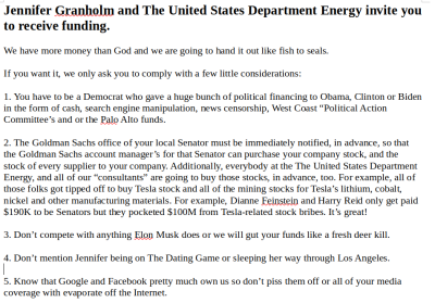 JENNIFER GRANHOLM AND DOE
Keywords: Big tech mobsters,Dark money payola, Rare Earth Mines, New America Foundation Corruption, Obama, Obama Campaign Finance, Obama FEC violations, Palo Alto Mafia, Paypal Mafia, Pelosi Corruption, Political bribes, Political Insider,  Eric Schmidt Sex Penthou