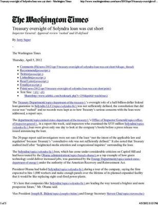 Treasury-oversight-of-Solyndra-loan-was-cut-short-Washington-Times-pdf
Keywords: Big tech mobsters,Dark money payola, Rare Earth Mines, New America Foundation Corruption, Obama, Obama Campaign Finance, Obama FEC violations, Palo Alto Mafia, Paypal Mafia, Pelosi Corruption, Political bribes, Political Insider,  Eric Schmidt Sex Penthou